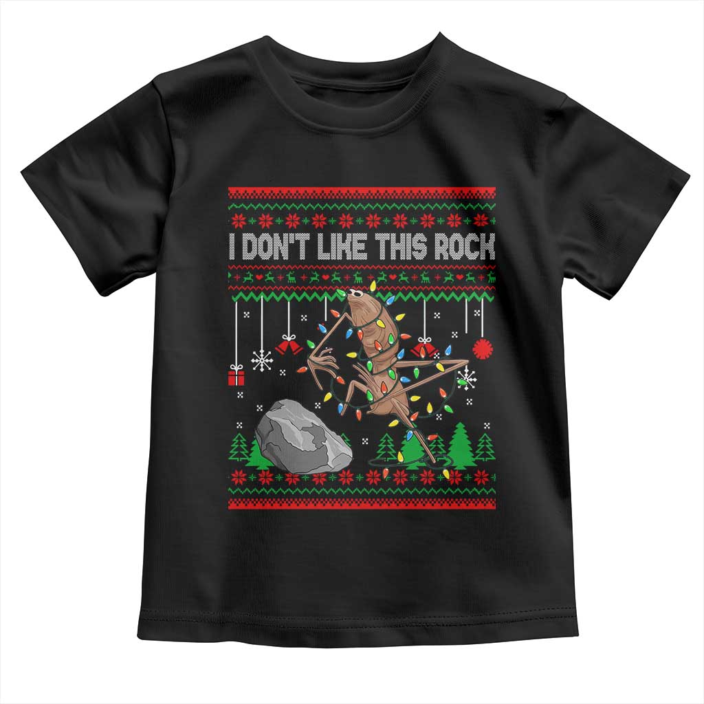 Christmas Marcus The Worm Meme Toddler T Shirt I Dont Like This Rock Brainrot Funny Ugly Xmas TS10 Black Print Your Wear