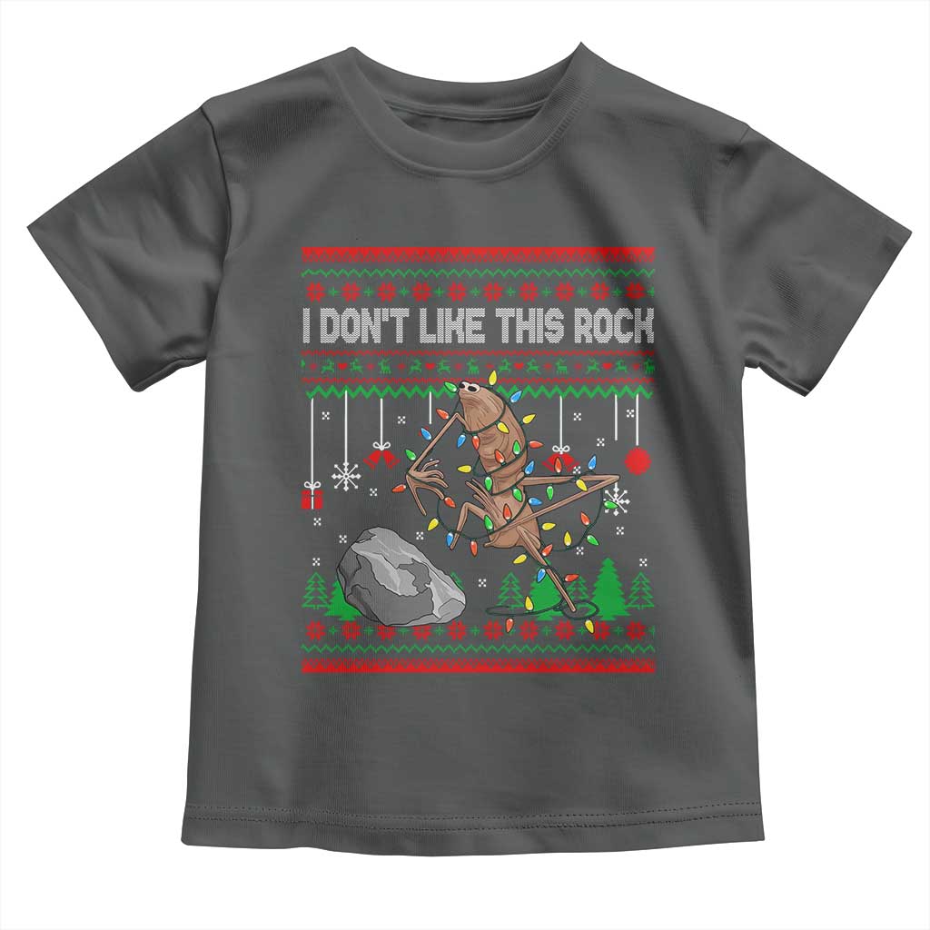 Christmas Marcus The Worm Meme Toddler T Shirt I Dont Like This Rock Brainrot Funny Ugly Xmas TS10 Dark Heather Print Your Wear