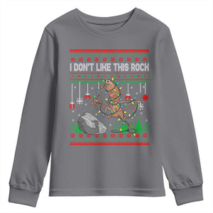 Christmas Marcus The Worm Meme Youth Sweatshirt I Dont Like This Rock Brainrot Funny Ugly Xmas TS10 Charcoal Print Your Wear