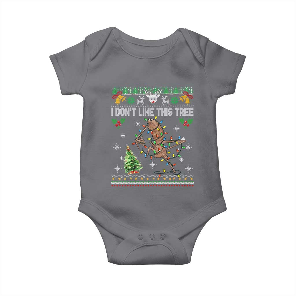 Marcus The Worm Christmas Meme Baby Onesie I Dont Like This Tree Brainrot Funny Ugly Xmas TS10 Charcoal Print Your Wear