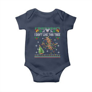 Marcus The Worm Christmas Meme Baby Onesie I Dont Like This Tree Brainrot Funny Ugly Xmas TS10 Navy Print Your Wear