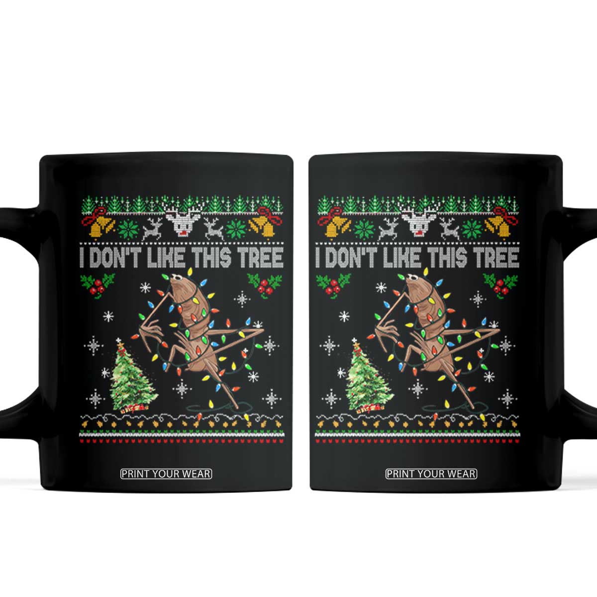 Marcus The Worm Christmas Meme Coffee Mug I Dont Like This Tree Brainrot Funny Ugly Xmas TS10 Black Print Your Wear