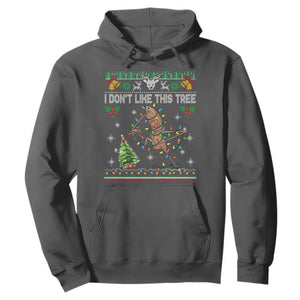 Marcus The Worm Christmas Meme Hoodie I Dont Like This Tree Brainrot Funny Ugly Xmas TS10 Dark Heather Print Your Wear