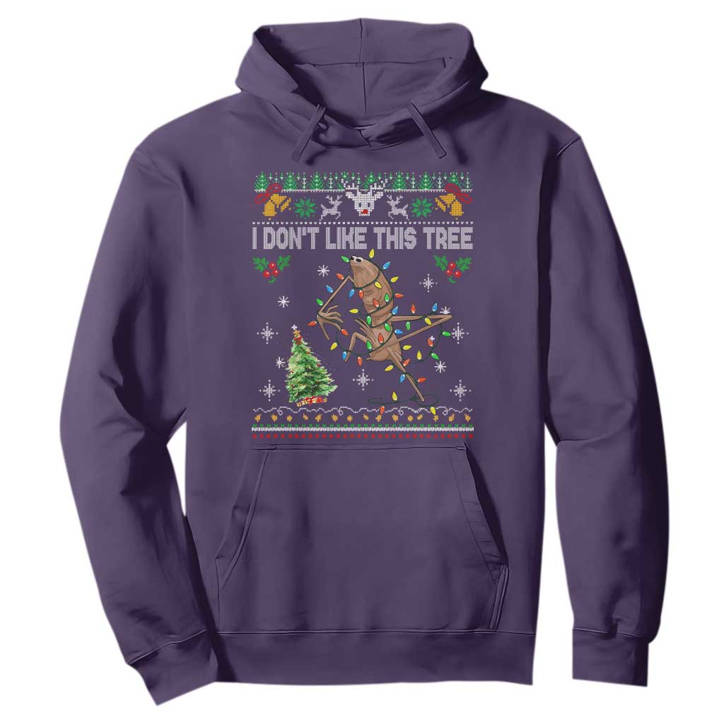 Marcus The Worm Christmas Meme Hoodie I Dont Like This Tree Brainrot Funny Ugly Xmas TS10 Purple Print Your Wear