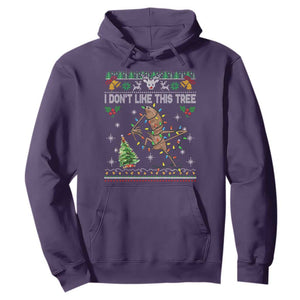 Marcus The Worm Christmas Meme Hoodie I Dont Like This Tree Brainrot Funny Ugly Xmas TS10 Purple Print Your Wear
