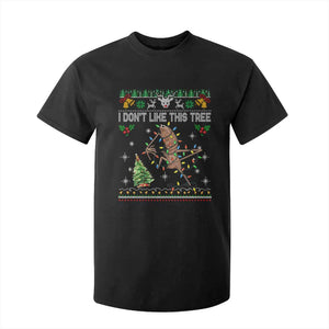 Marcus The Worm Christmas Meme T Shirt For Kid I Dont Like This Tree Brainrot Funny Ugly Xmas TS10 Black Print Your Wear