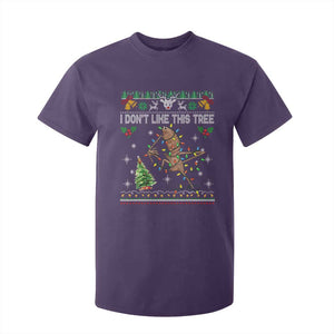 Marcus The Worm Christmas Meme T Shirt For Kid I Dont Like This Tree Brainrot Funny Ugly Xmas TS10 Purple Print Your Wear