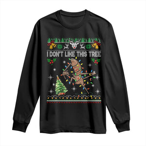 Marcus The Worm Christmas Meme Long Sleeve Shirt I Dont Like This Tree Brainrot Funny Ugly Xmas TS10 Black Print Your Wear
