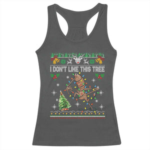 Marcus The Worm Christmas Meme Racerback Tank Top I Dont Like This Tree Brainrot Funny Ugly Xmas TS10 Dark Heather Print Your Wear