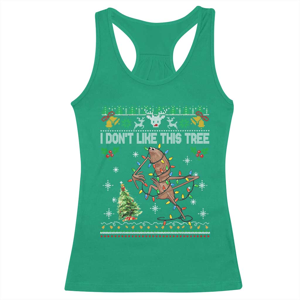 Marcus The Worm Christmas Meme Racerback Tank Top I Dont Like This Tree Brainrot Funny Ugly Xmas TS10 Irish Green Print Your Wear