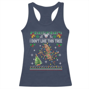 Marcus The Worm Christmas Meme Racerback Tank Top I Dont Like This Tree Brainrot Funny Ugly Xmas TS10 Navy Print Your Wear