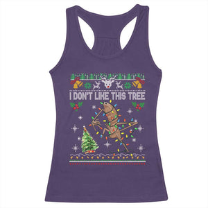 Marcus The Worm Christmas Meme Racerback Tank Top I Dont Like This Tree Brainrot Funny Ugly Xmas TS10 Purple Print Your Wear