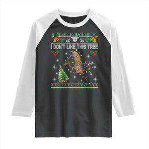 Marcus The Worm Christmas Meme Raglan Shirt I Dont Like This Tree Brainrot Funny Ugly Xmas TS10 Black White Print Your Wear