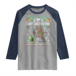 Marcus The Worm Christmas Meme Raglan Shirt I Dont Like This Tree Brainrot Funny Ugly Xmas TS10 Sport Gray Navy Print Your Wear