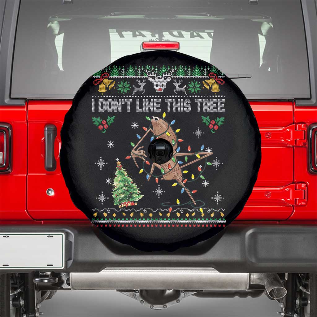 Marcus The Worm Christmas Meme Spare Tire Cover I Dont Like This Tree Brainrot Funny Ugly Xmas TS10 Black Print Your Wear
