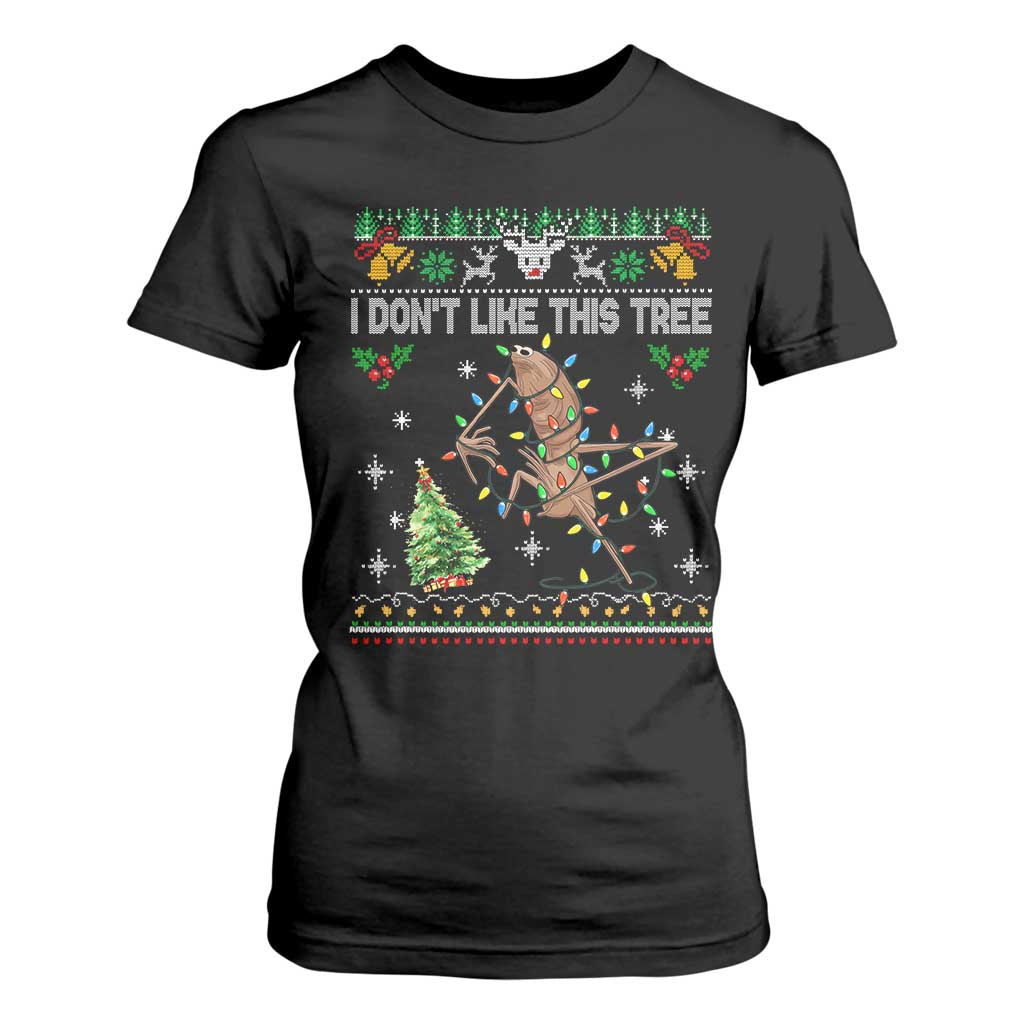 Marcus The Worm Christmas Meme T Shirt For Women I Dont Like This Tree Brainrot Funny Ugly Xmas TS10 Black Print Your Wear