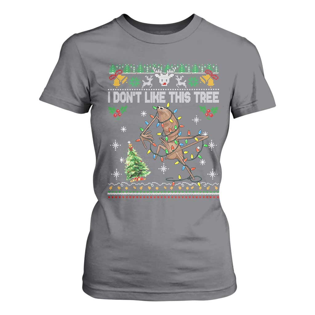 Marcus The Worm Christmas Meme T Shirt For Women I Dont Like This Tree Brainrot Funny Ugly Xmas TS10 Charcoal Print Your Wear