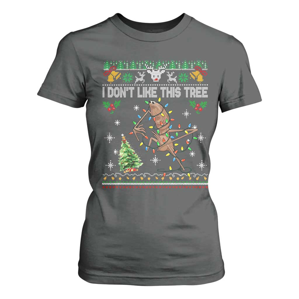 Marcus The Worm Christmas Meme T Shirt For Women I Dont Like This Tree Brainrot Funny Ugly Xmas TS10 Dark Heather Print Your Wear