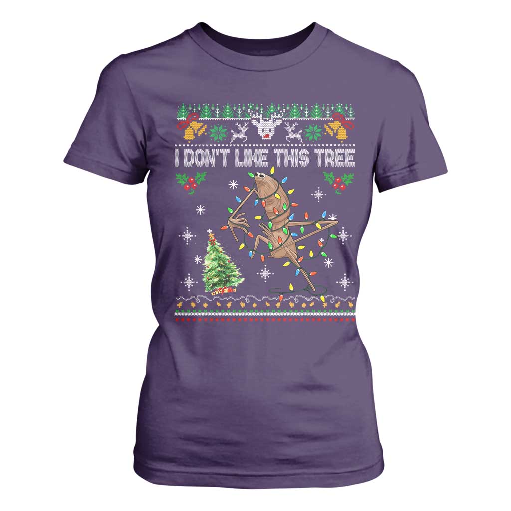 Marcus The Worm Christmas Meme T Shirt For Women I Dont Like This Tree Brainrot Funny Ugly Xmas TS10 Purple Print Your Wear