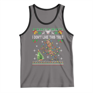 Marcus The Worm Christmas Meme Tank Top I Dont Like This Tree Brainrot Funny Ugly Xmas TS10 Deep Heather Black Print Your Wear