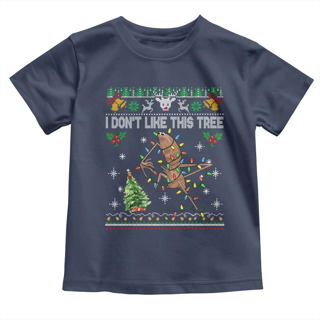 Marcus The Worm Christmas Meme Toddler T Shirt I Dont Like This Tree Brainrot Funny Ugly Xmas TS10 Navy Print Your Wear
