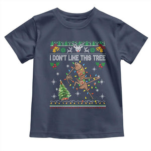 Marcus The Worm Christmas Meme Toddler T Shirt I Dont Like This Tree Brainrot Funny Ugly Xmas TS10 Navy Print Your Wear