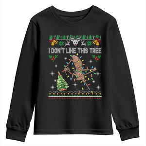 Marcus The Worm Christmas Meme Youth Sweatshirt I Dont Like This Tree Brainrot Funny Ugly Xmas TS10 Black Print Your Wear
