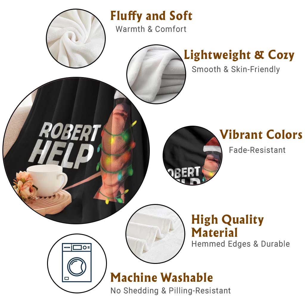 Marcus The Worm Christmas Throw Blanket Robert Help Internet Weirdcore Brainrot Humor TS10 Print Your Wear