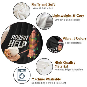 Marcus The Worm Christmas Throw Blanket Robert Help Internet Weirdcore Brainrot Humor TS10 Print Your Wear