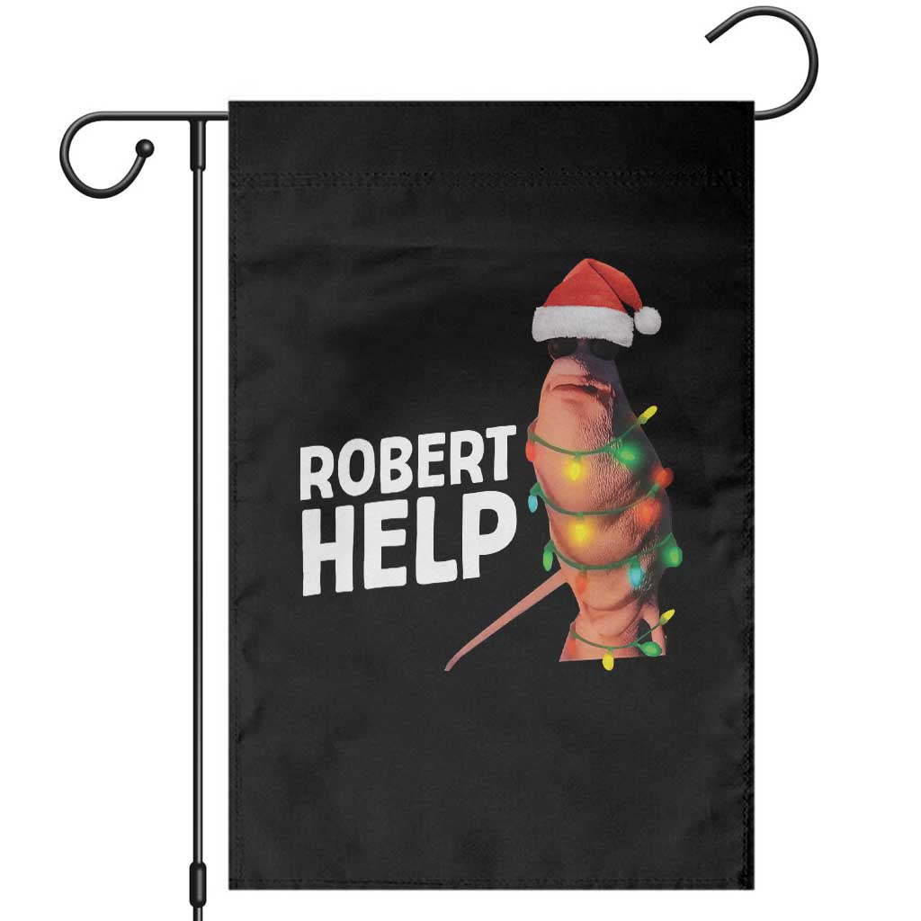 Marcus The Worm Christmas Garden Flag Robert Help Internet Weirdcore Brainrot Humor TS10 Black Print Your Wear