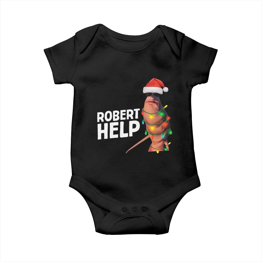Marcus The Worm Christmas Baby Onesie Robert Help Internet Weirdcore Brainrot Humor TS10 Black Print Your Wear