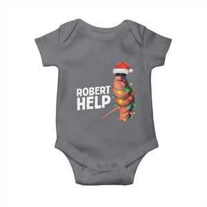 Marcus The Worm Christmas Baby Onesie Robert Help Internet Weirdcore Brainrot Humor TS10 Charcoal Print Your Wear