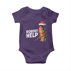 Marcus The Worm Christmas Baby Onesie Robert Help Internet Weirdcore Brainrot Humor TS10 Purple Print Your Wear