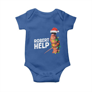 Marcus The Worm Christmas Baby Onesie Robert Help Internet Weirdcore Brainrot Humor TS10 Royal Blue Print Your Wear