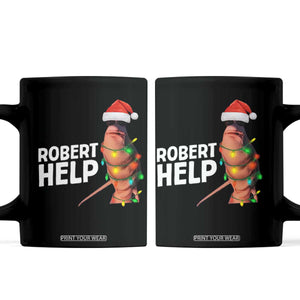 Marcus The Worm Christmas Coffee Mug Robert Help Internet Weirdcore Brainrot Humor TS10 Black Print Your Wear