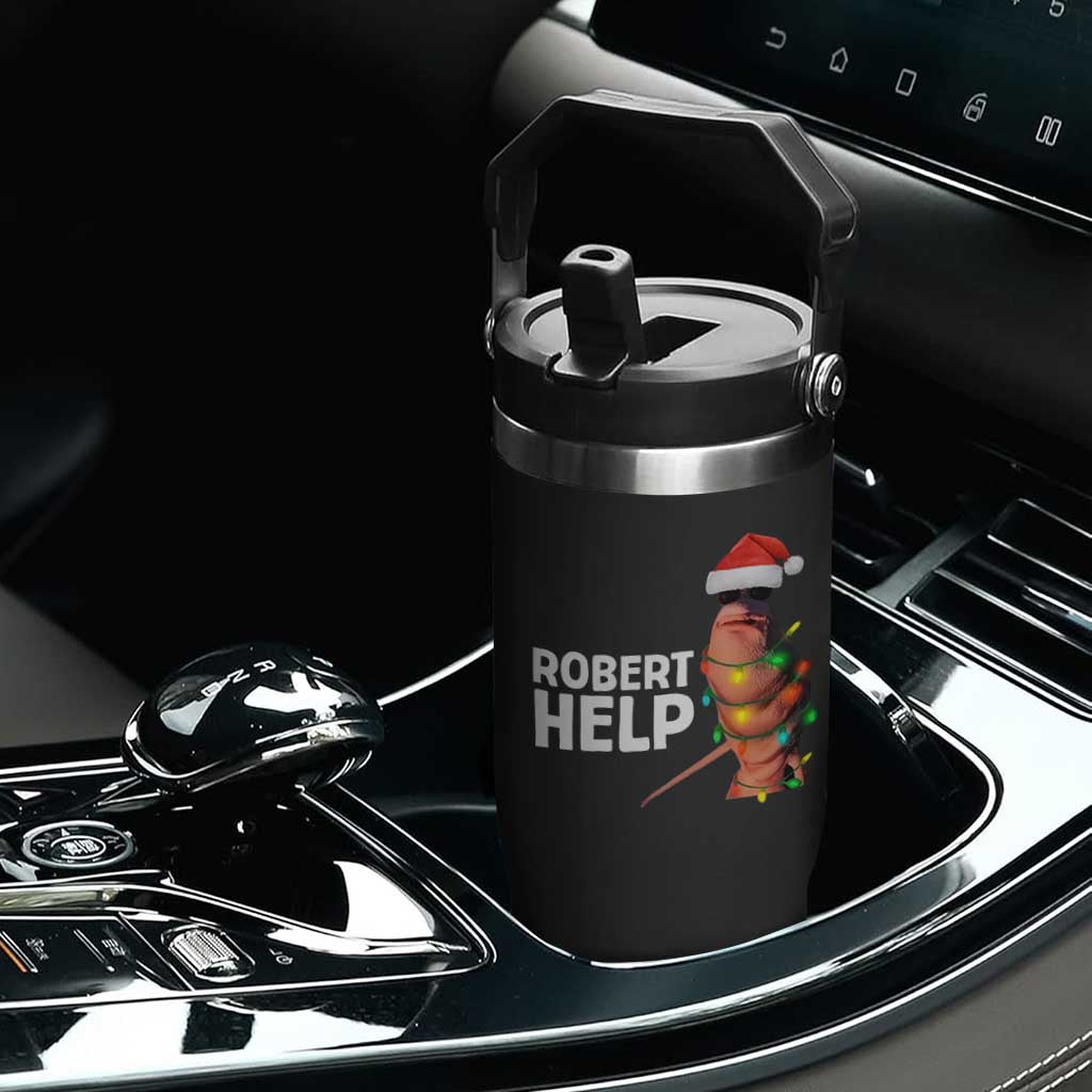 Marcus The Worm Christmas Flip Straw Tumbler Robert Help Internet Weirdcore Brainrot Humor TS10 Print Your Wear