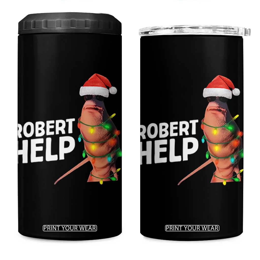 Marcus The Worm Christmas 4 in 1 Can Cooler Tumbler Robert Help Internet Weirdcore Brainrot Humor TS10 One Size: 16 oz Black Print Your Wear