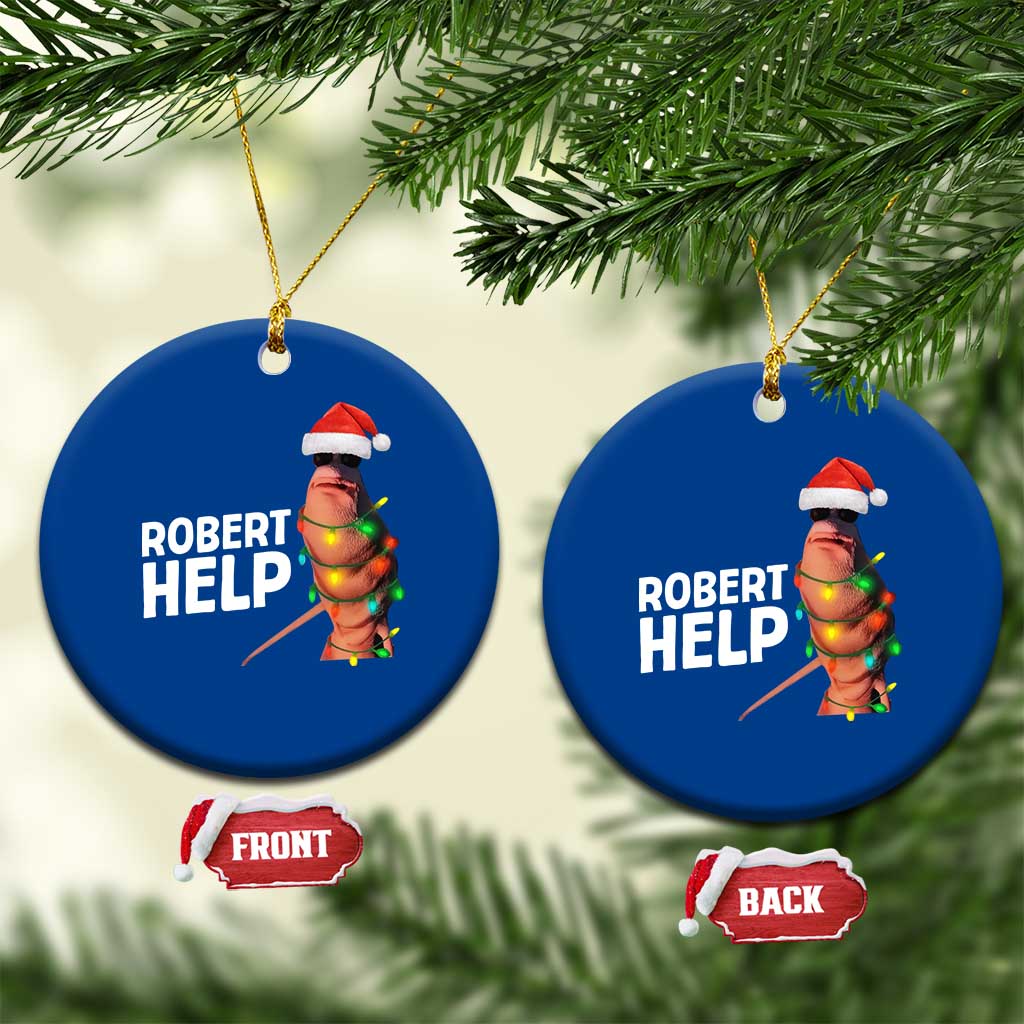 Marcus The Worm Christmas Ceramic Ornament Robert Help Internet Weirdcore Brainrot Humor TS10 1pc Blue Print Your Wear