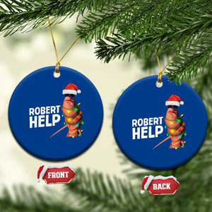 Marcus The Worm Christmas Ceramic Ornament Robert Help Internet Weirdcore Brainrot Humor TS10 1pc Blue Print Your Wear