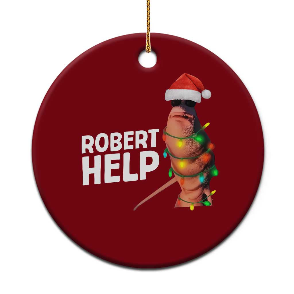 Marcus The Worm Christmas Ceramic Ornament Robert Help Internet Weirdcore Brainrot Humor TS10 1pc Red Print Your Wear