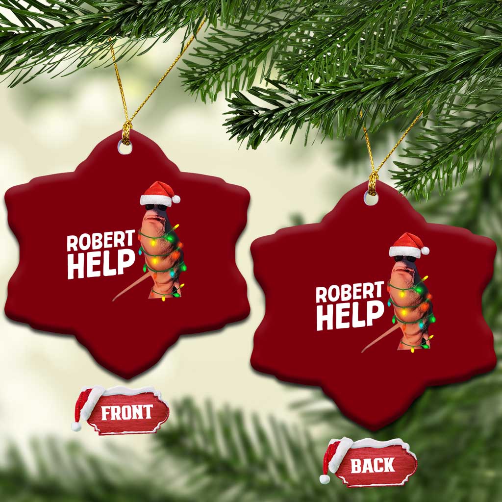 Marcus The Worm Christmas Ceramic Ornament Robert Help Internet Weirdcore Brainrot Humor TS10 Print Your Wear