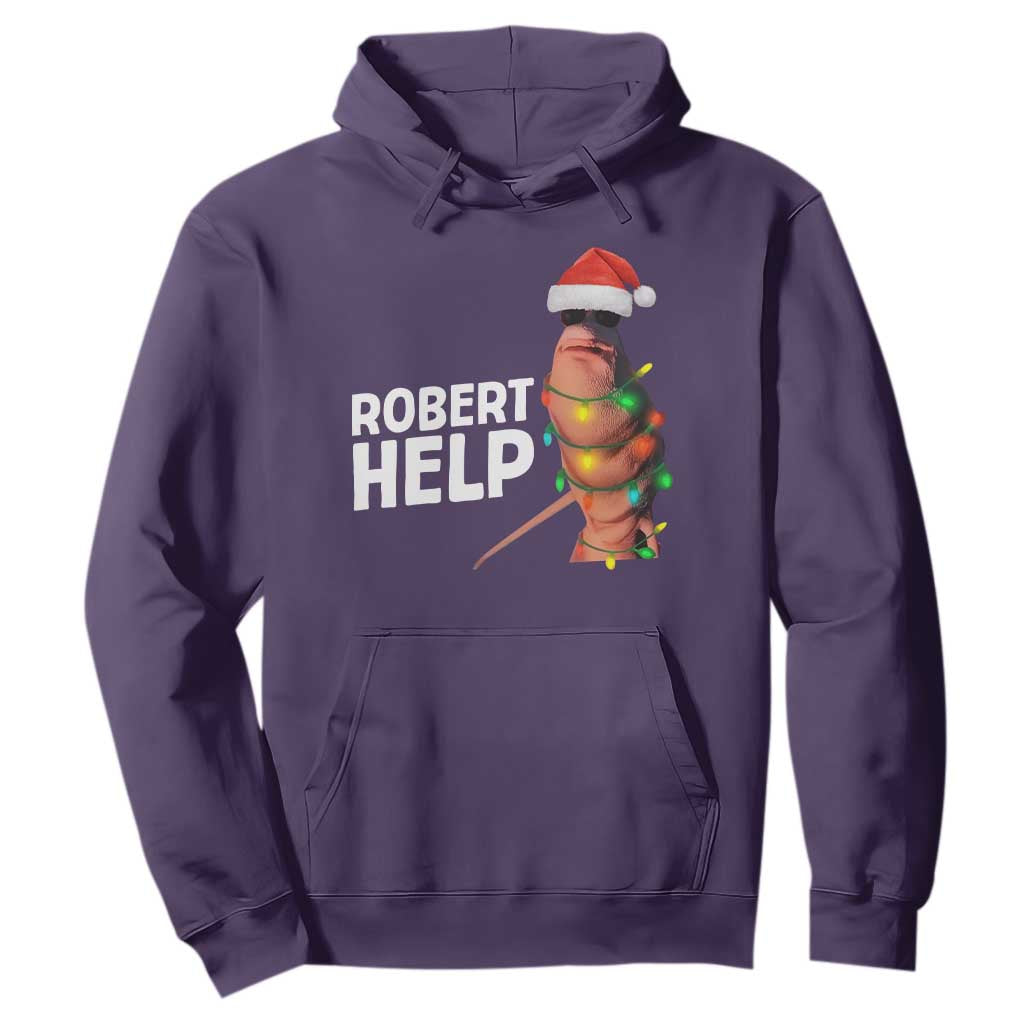 Marcus The Worm Christmas Hoodie Robert Help Internet Weirdcore Brainrot Humor TS10 Purple Print Your Wear