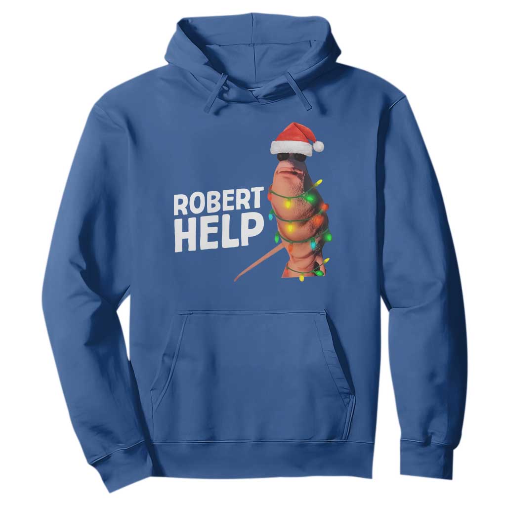 Marcus The Worm Christmas Hoodie Robert Help Internet Weirdcore Brainrot Humor TS10 Royal Blue Print Your Wear