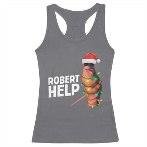 Marcus The Worm Christmas Racerback Tank Top Robert Help Internet Weirdcore Brainrot Humor TS10 Charcoal Print Your Wear
