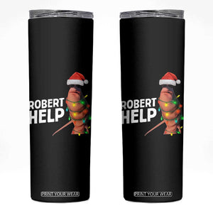 Marcus The Worm Christmas Skinny Tumbler Robert Help Internet Weirdcore Brainrot Humor TS10 Black Print Your Wear