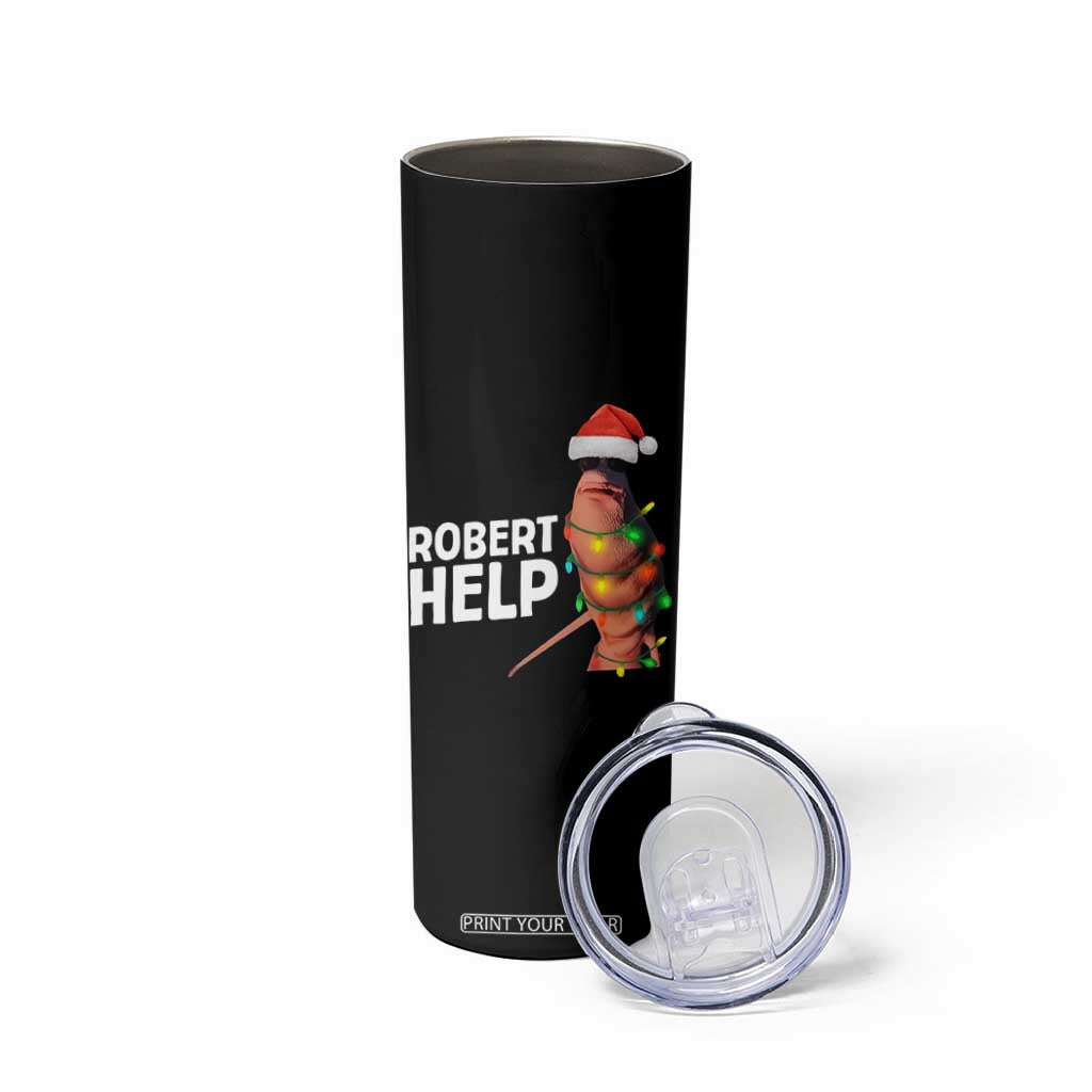 Marcus The Worm Christmas Skinny Tumbler Robert Help Internet Weirdcore Brainrot Humor TS10 Print Your Wear