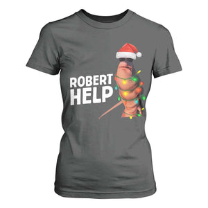 Marcus The Worm Christmas T Shirt For Women Robert Help Internet Weirdcore Brainrot Humor TS10 Dark Heather Print Your Wear