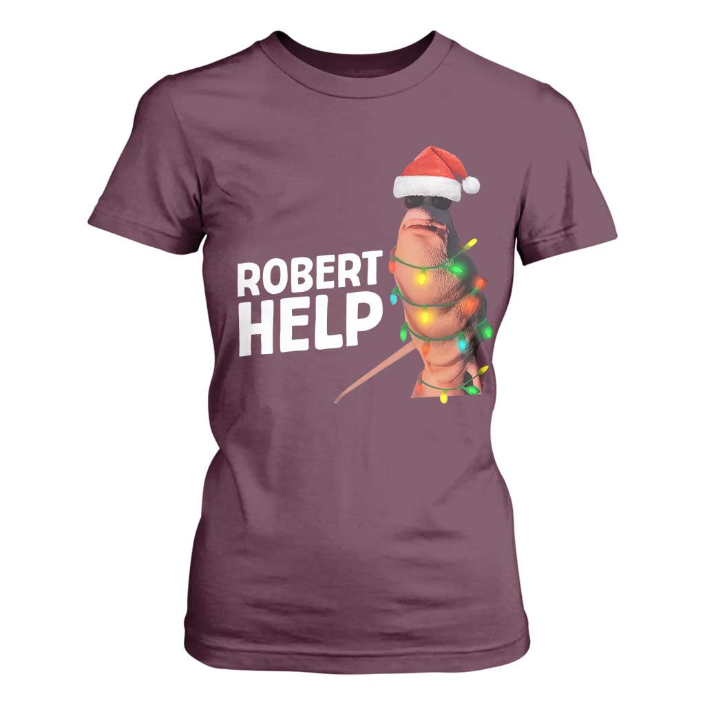 Marcus The Worm Christmas T Shirt For Women Robert Help Internet Weirdcore Brainrot Humor TS10 Maroon Print Your Wear