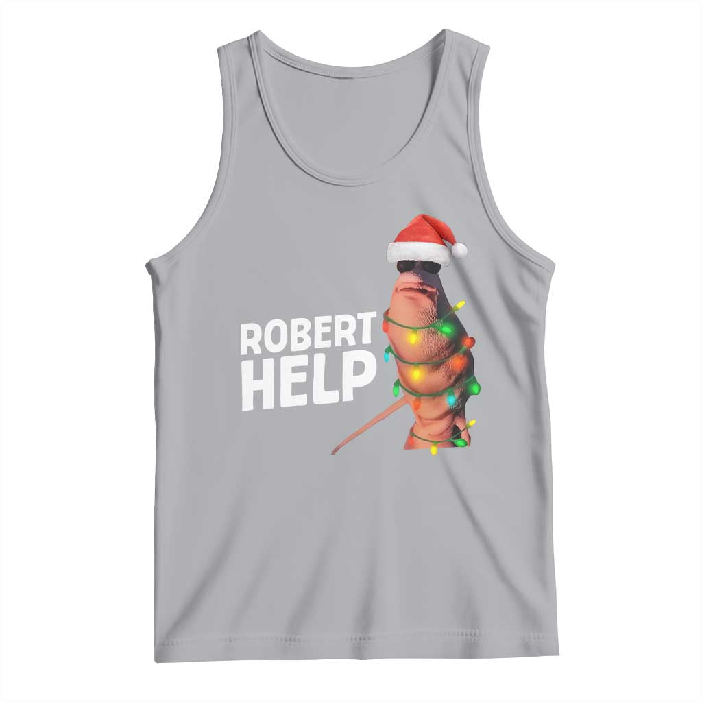 Marcus The Worm Christmas Tank Top Robert Help Internet Weirdcore Brainrot Humor TS10 Athletic Heather Print Your Wear