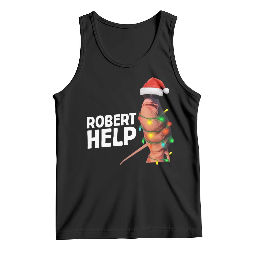 Marcus The Worm Christmas Tank Top Robert Help Internet Weirdcore Brainrot Humor TS10 Black Print Your Wear